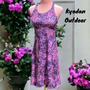 KYODAN NEW OUTDOOR AVTIVE WEAR PURPLE FLORAL TENNIS GOLF DRESS EXTRA SMALL